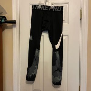 NIKE☑️PRO HYPERWARM PRINTED Boys👦TIGHTS (915393-010) Sz L